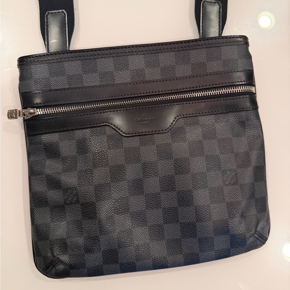Louis Vuitton Black Checkered Messenger Bag